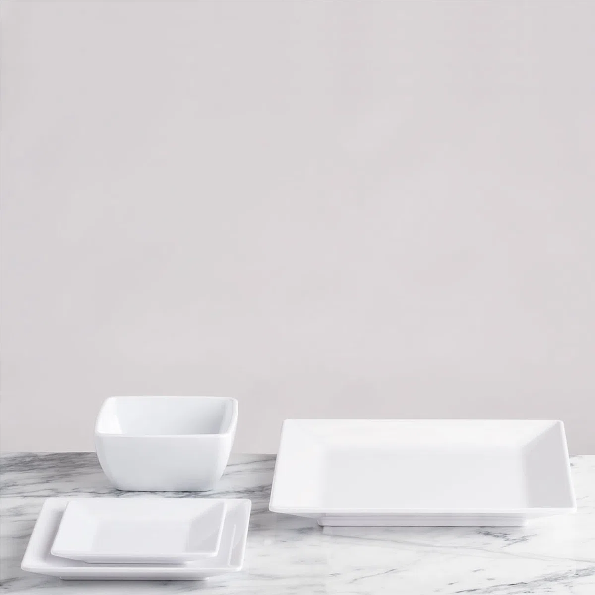 Q Squared Diamond White Servierschale aus Melamin, BPA-frei, 26,4 cm, Weiß