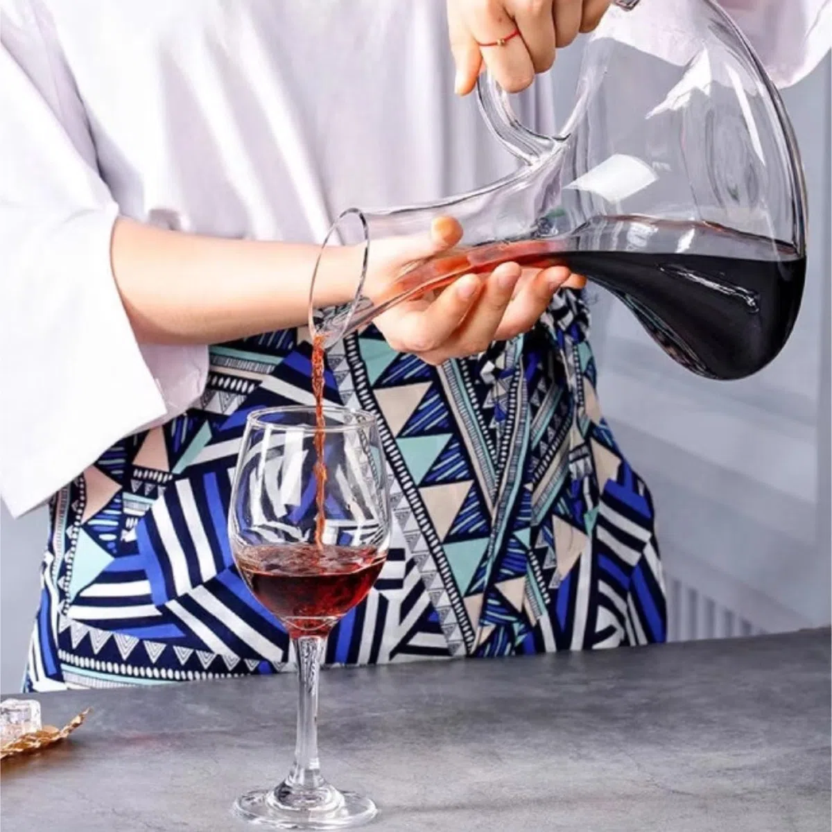 Kristall Dekanter Rotwein Mundgeblasener Weindekanter Aus Kristallglas For Zuhause Und Esszimmer, 1500 Ml Weinliebhaber Zuhause(Without handle)