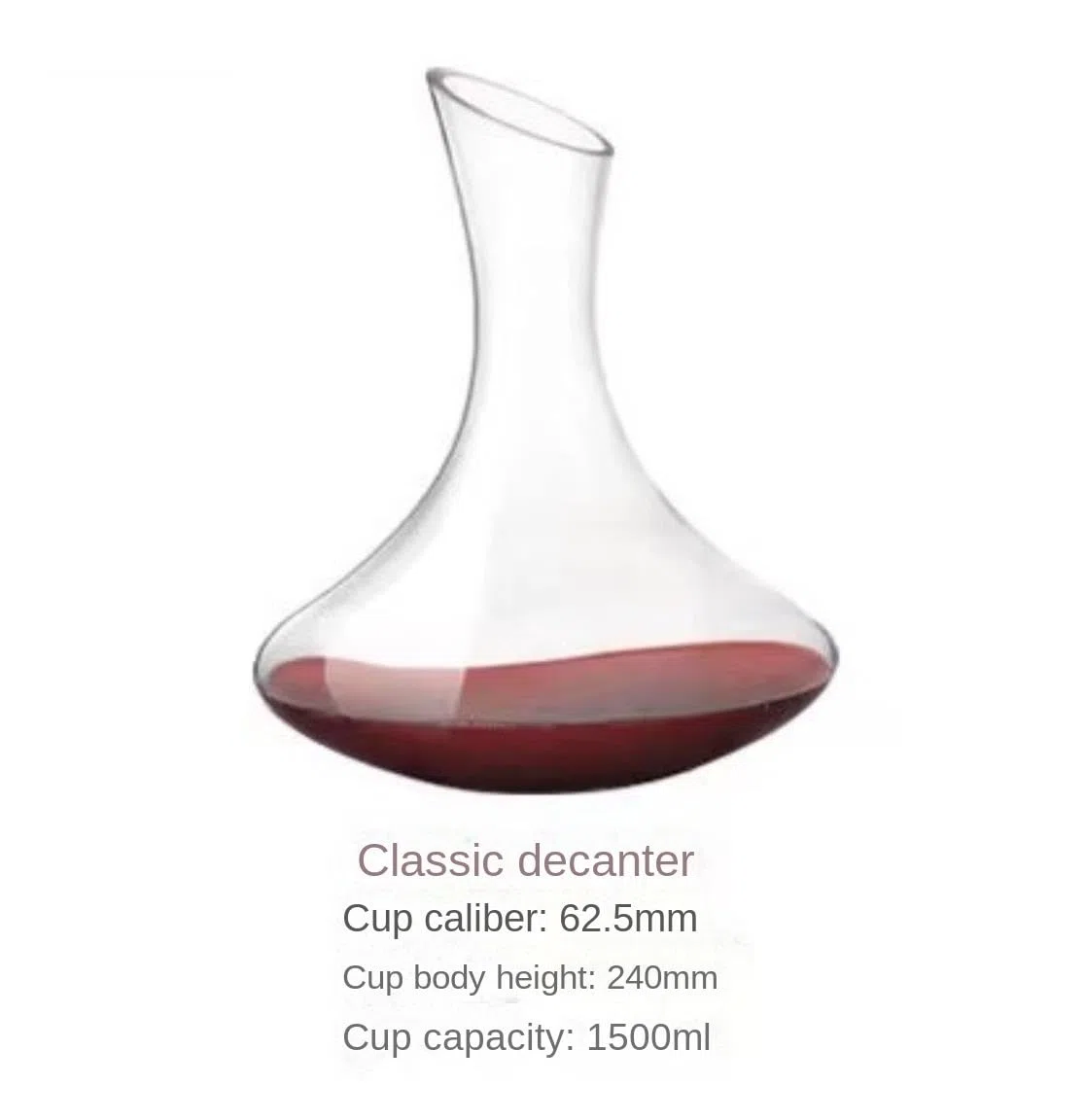 Kristall Dekanter Rotwein Mundgeblasener Weindekanter Aus Kristallglas For Zuhause Und Esszimmer, 1500 Ml Weinliebhaber Zuhause(Without handle)