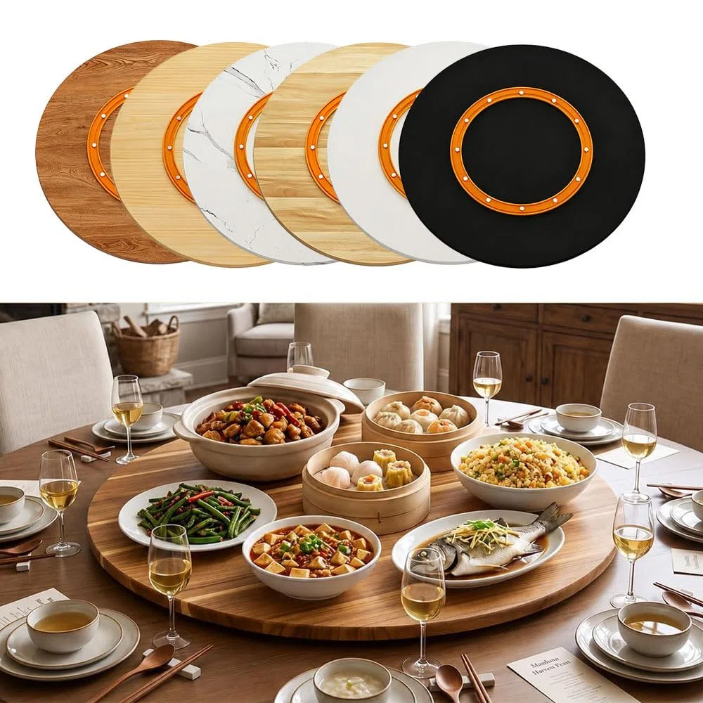 Drehplatte Servierteller Esstisch Holz Drehscheibe Lazy Susan