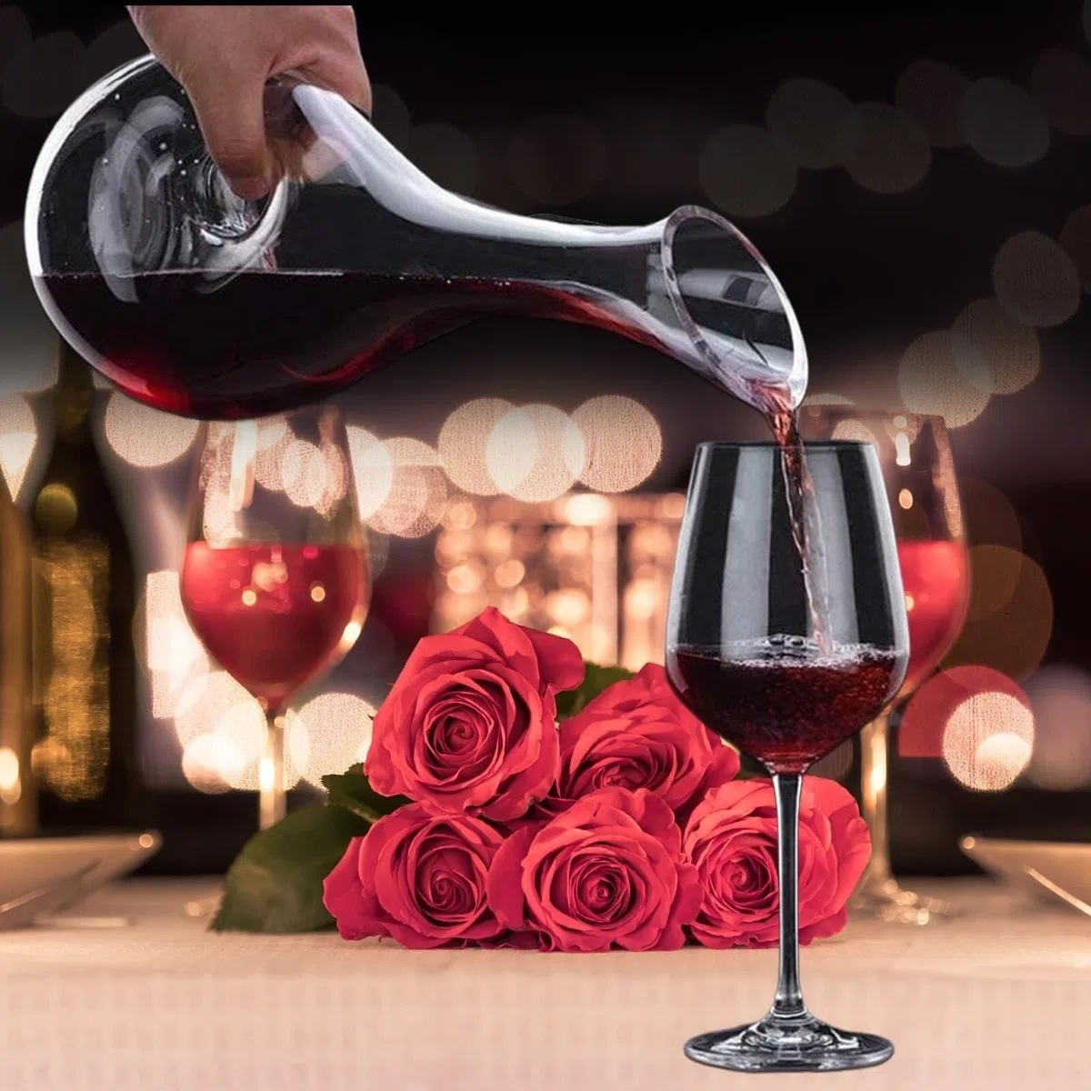 Wein Dekanter Hohlkreis-Weinkaraffe, Große Durchbrochene Karaffe, Krug Bar Zubehör