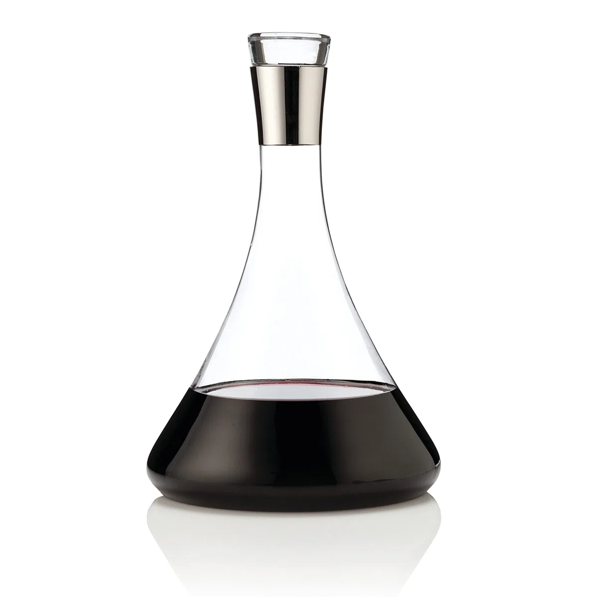 Viski Irving Weindekanter mit Glasstopfen, bleifreie Kristallkaraffe für Rot- und Weißwein mit Chrom-Akzenten, eleganter großer Krug für Einweihungsfeiern, Hochzeitsgeschenke, 1,701.0 g, Harrison