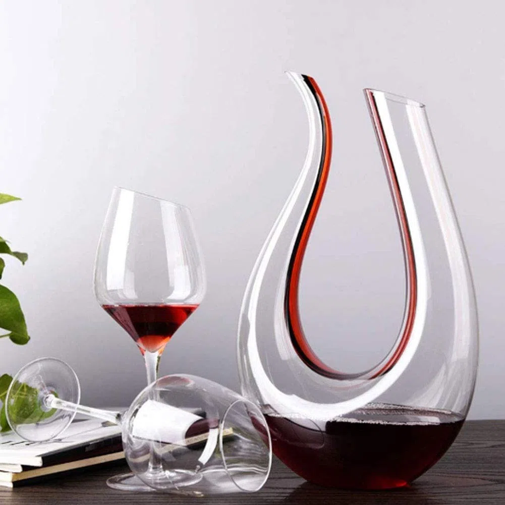 Dicker Weindekanter, Kristall-Dekanter-Set 1500 ml mit 450 ml Whisky-Weinglas