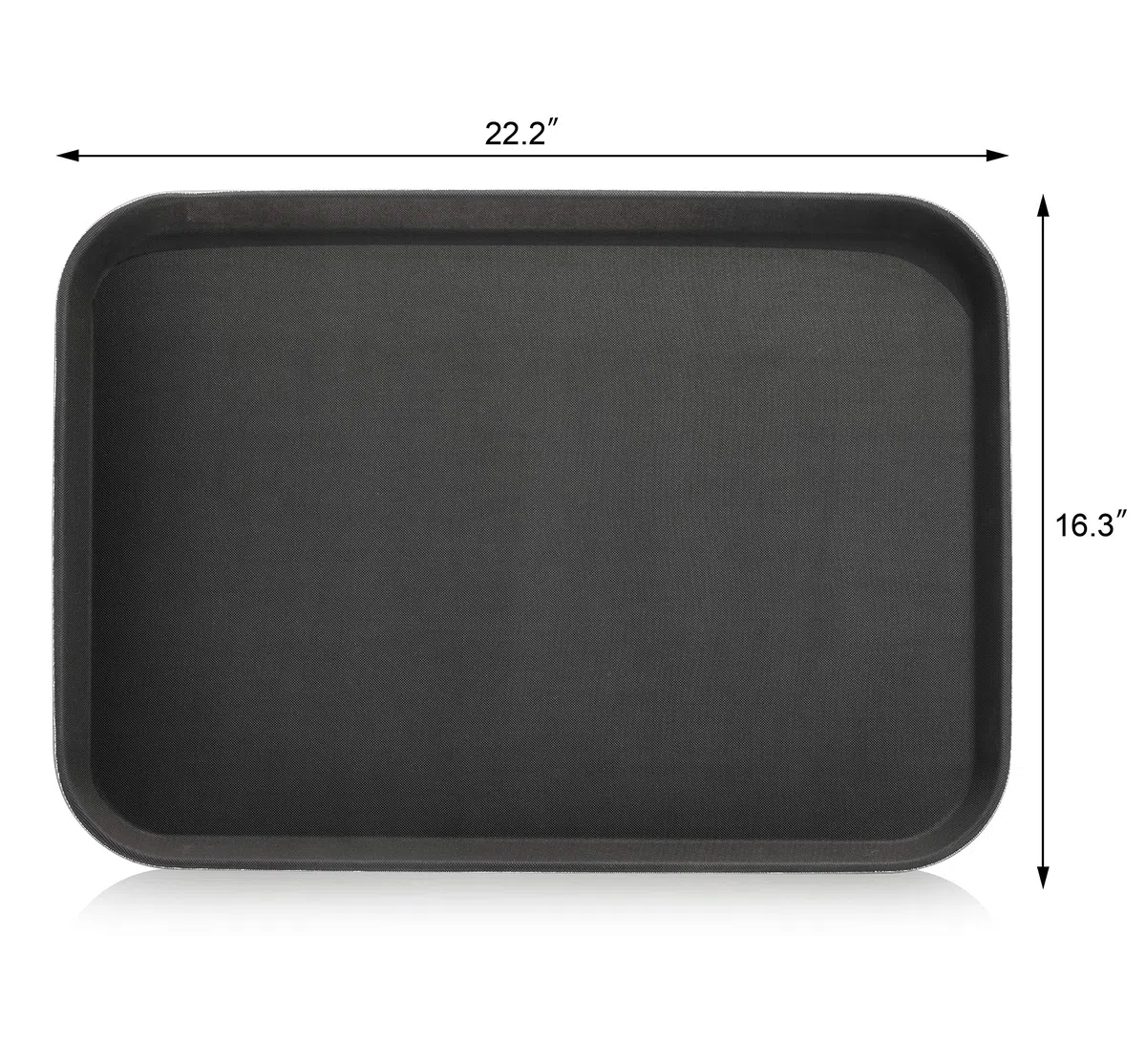 New Star 25279 NSF Kunststoff, rechteckig, Gummi gefüttert Rutschfestes Tablett, 16 von 22, schwarz