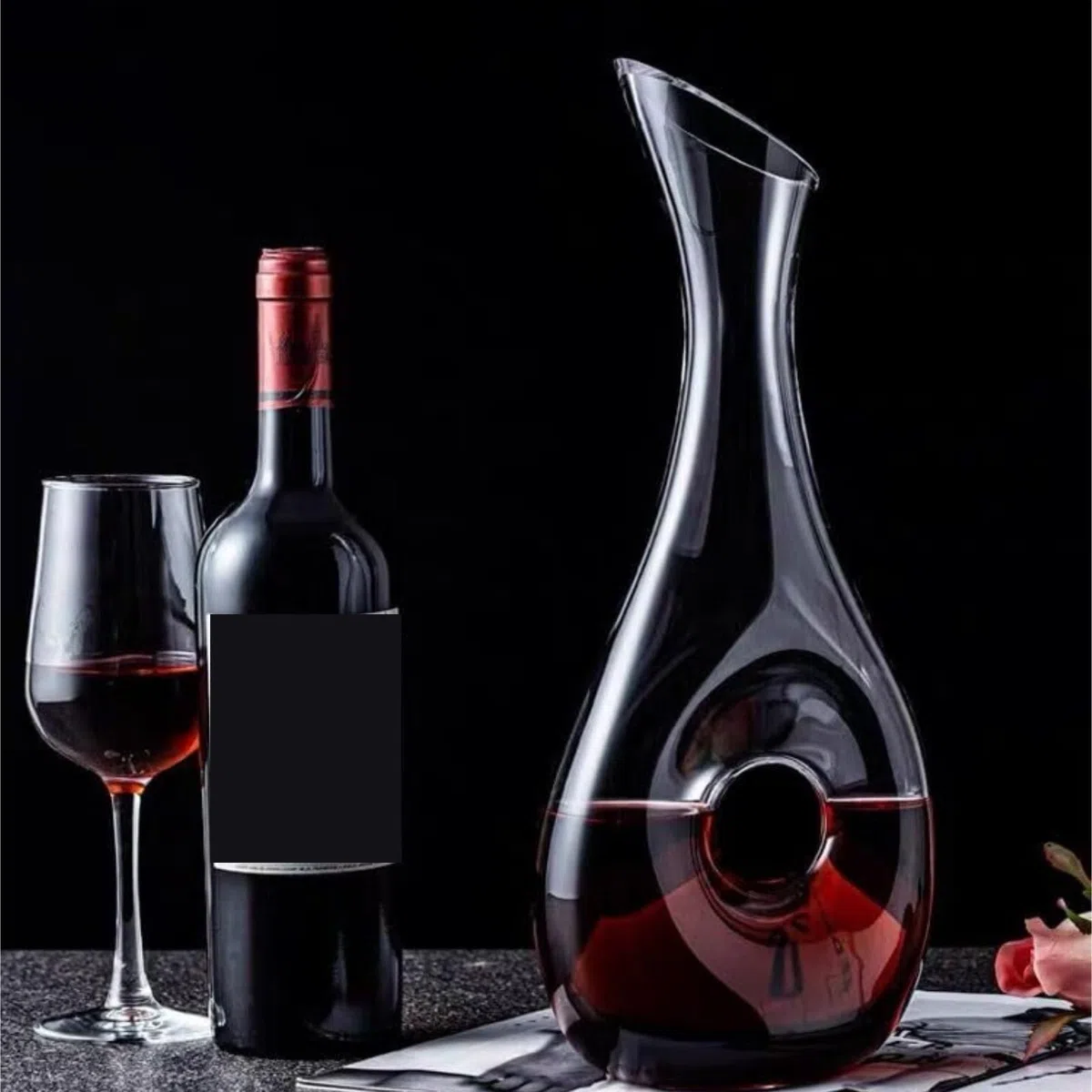 Wein Dekanter Hohlkreis-Weinkaraffe, Große Durchbrochene Karaffe, Krug Bar Zubehör