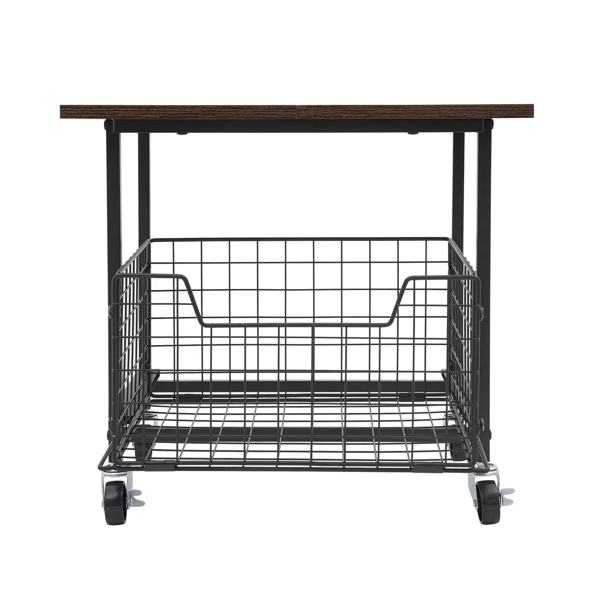 Kühlschrank Unterschrank, Kühlschrank Untergestell mit Ausziehbarer Aufbewahrungskorb, Kühlschrankständer auf Rollen, 12mm Dicke, Retro Mini-Kühlschrankständer für Küche Wohnzimmer, bis 136 kg