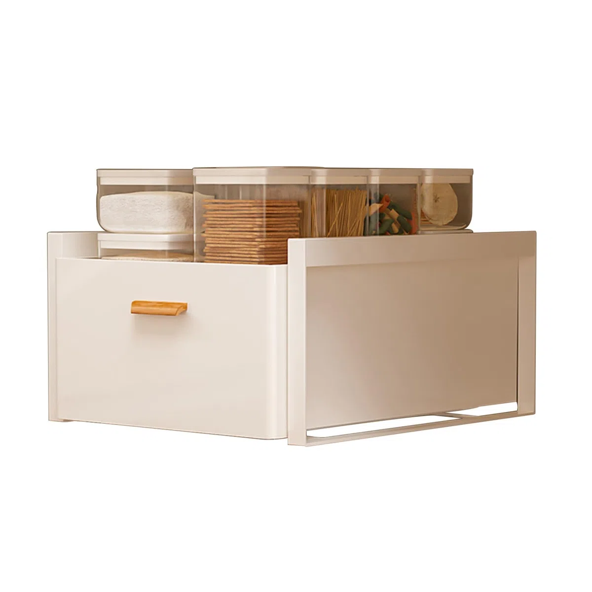 Generisch Ausziehbarer Schrank Organizer Teleskopschublade Nachrüsten ausziehbare Schublade mit Griff ausziehbarer Schrank Organizer aus Kohlenstoffstahl. Kein Bohren und Nageln erforderlich.