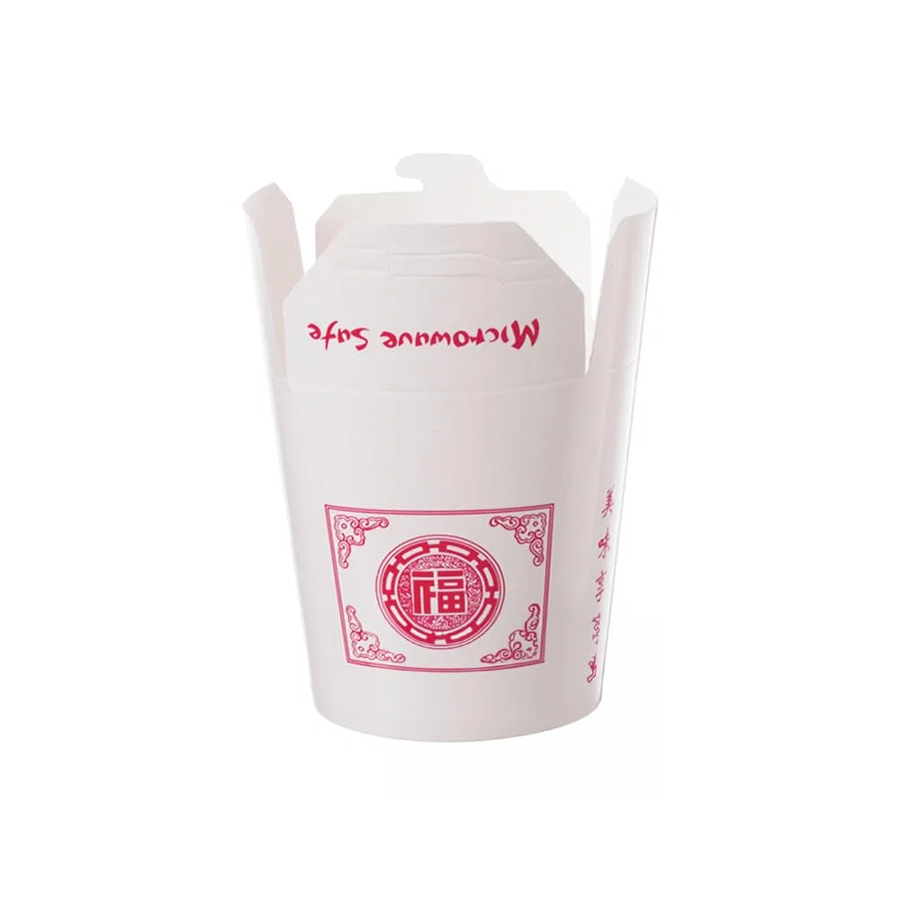 500 Stück Food-Container Asia | Pappe/PE, weiß, V: 770ml, Ø: 9,7cm, H: 9,7cm, Karton, AsiaBox, Nudelbox Pappe, Lunchbox, Nudel-Box Take Away