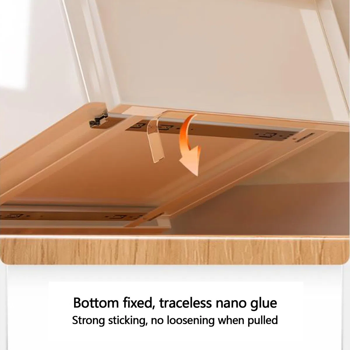 Generisch Ausziehbarer Schrank Organizer Teleskopschublade Nachrüsten ausziehbare Schublade mit Griff ausziehbarer Schrank Organizer aus Kohlenstoffstahl. Kein Bohren und Nageln erforderlich.