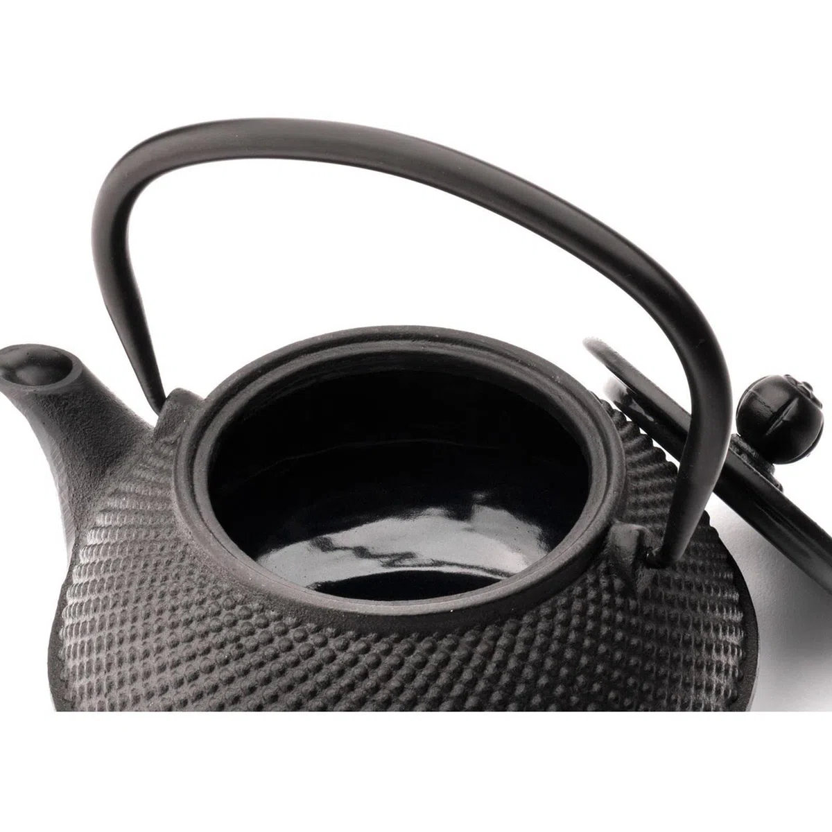 Bredemeijer Teekanne asiatisch Gusseisen Set 0.8 Liter - schwarze Gusskanne mit Henkel & Edelstahl Tee-Filter Sieb-Einsatz für losen Tee & 6 Teebecher & Stövchen & Untersetzer & Deckelheber