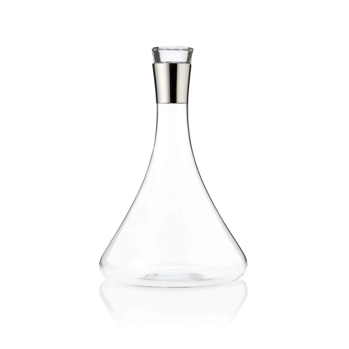 Viski Irving Weindekanter mit Glasstopfen, bleifreie Kristallkaraffe für Rot- und Weißwein mit Chrom-Akzenten, eleganter großer Krug für Einweihungsfeiern, Hochzeitsgeschenke, 1,701.0 g, Harrison