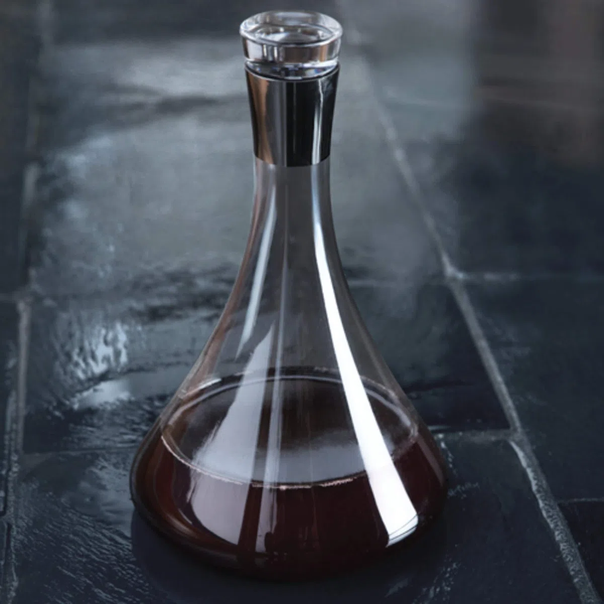 Viski Irving Weindekanter mit Glasstopfen, bleifreie Kristallkaraffe für Rot- und Weißwein mit Chrom-Akzenten, eleganter großer Krug für Einweihungsfeiern, Hochzeitsgeschenke, 1,701.0 g, Harrison